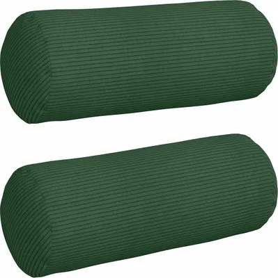 Produktbild von vidaXL Bolsterkissen 2 Stück Dunkelgrün Ø 15 x 40 cm Cordstoff