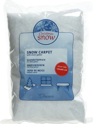 Produktbild von Weihnachtsdeko Schneeteppich Weiß mit Glitter 80 x 120 cm - Polyester