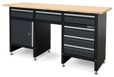 Produktbild von Werkbank mit 6 Schubladen, Schließfach und 171 x 60 cm Holzarbeitsplatte