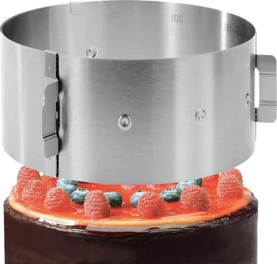 Immagine prodotto di Anello regolabile per torte alto 10 cm in acciaio inox - Anello per cottura Tortiera stabile con chiusura Anello per torte