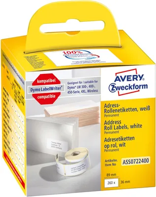 Produktbild von Rollenetiketten Adressieren 89x36mm VE=6x260St