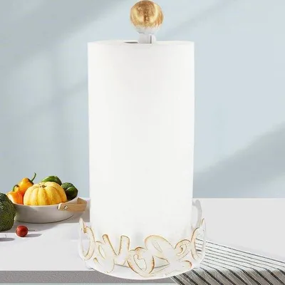 Image de Porte-serviettes en papier blanc, modèle sur pied