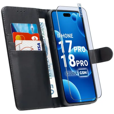 Imagen del producto de Funda tipo libro para iPhone 17 Pro | 18 Pro con cierre magnético + cristal de 9H