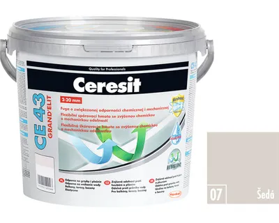 Zdjęcie produktu dla Fuga Ceresit 43 wodoodporna Grand´Elit 5 kg odcień szary