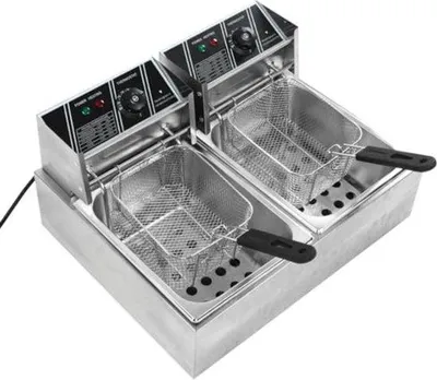 Image de Friteuse double - Friteuse double - Friteuse double - 60 x 50 x 36 cm - 60-200 °C (prise UE 220 V)