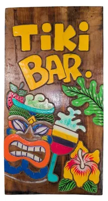 Obrázok produktu pre Drevená tabuľa "Tiki Bar" - 40x21 cm