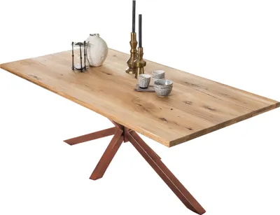 Produktbild von SIT Möbel Esstisch aus Wildeiche | 220 x 100 cm | 40 mm Tischplatte natur | Gestell Metall antikbraun | B 220 x T 100 x H 76 cm | 15242-00 | Serie TABLES & CO