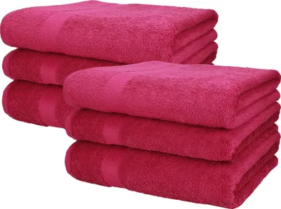 Produktbild von Betz 6 Stück XXL Badetücher 100 x 200 cm PALERMO  Saunatuch 100% Baumwolle  Farbe: cranberry