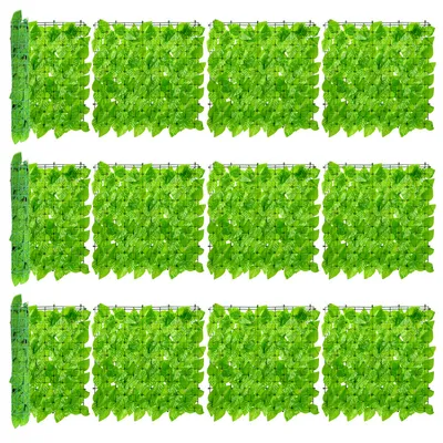 Produktbild von Fiqops Sichtschutzhecke Windschutz Efeu Sichtschutz Balkonverkleidung Blätterzaun,Apfelblatt
