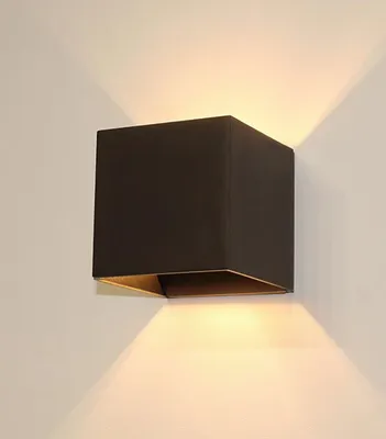 Produktbild von Goliving Wandleuchten schwarz für drinnen und draußen – Außenlampe – LED - Beleuchtung – 10x10x10cm
