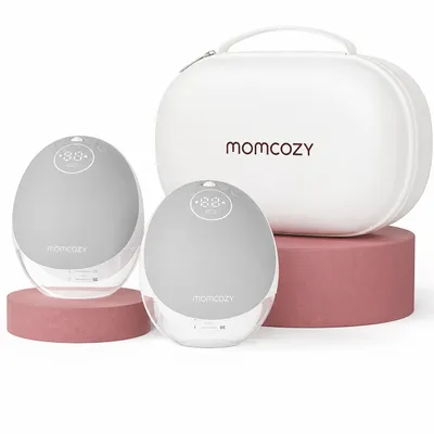 Image de Tire-lait mains libres Momcozy Mobile Flow | Version améliorée M9, électrique et contrôlable via une application, modes personnalisés et 15 niveaux d'intensité, tire-lait portable, 24 mm