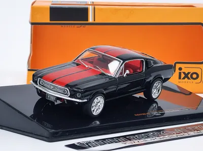 Obrázek produktu pro 1:43 Ford Mustang Fastback, černá/červená, 1967 - ixo - (K72114)