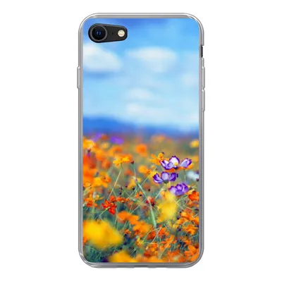 Produktbild von MuchoWow® Handyhülle Schutzhülle Hülle für iPhone SE 2020 Kosmos - Farben - Frühling Silikon Softcase Handy Hülle - Kartenbesitzer
