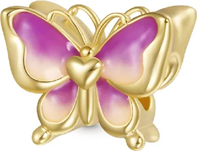Produktbild von Gnoce Charm Schmetterling HGC127 Silber vergold.