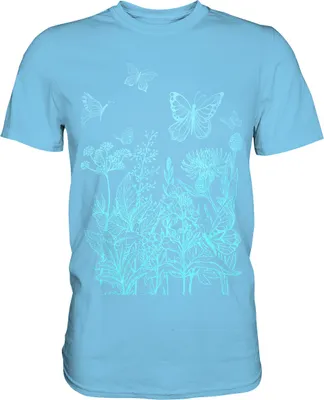 Produktbild von Natur Wiese Schmetterling T-Shirt – Sky Blue / XL