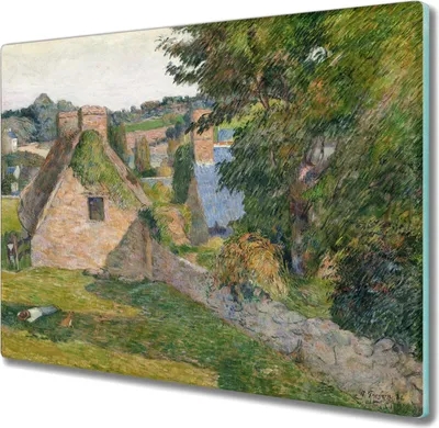 Produktbild von Coloray Kochplattenabdeckung Herdabdeckplatte 60x52 cm Hackbrett Schneidebrett Küchenbrett - Naturmalerei Häuser