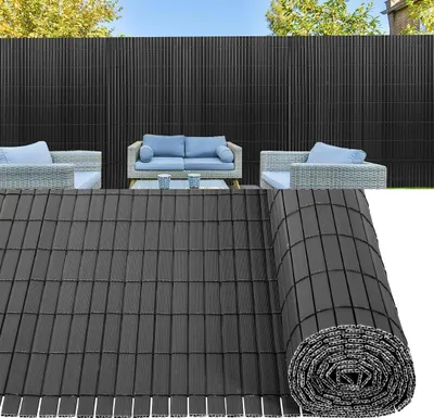 Obrázok produktu pre Izrielar PVC ochranná rohož Ochranný plot Ochrana súkromia pre balkóny a záhrady Sivá 1,4 x 5 m