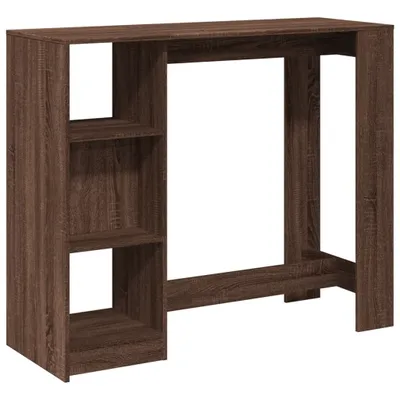 Obrázok produktu pre Barový stôl s policami hnedý dub 124x46x103,5 cm kompoz. drevo