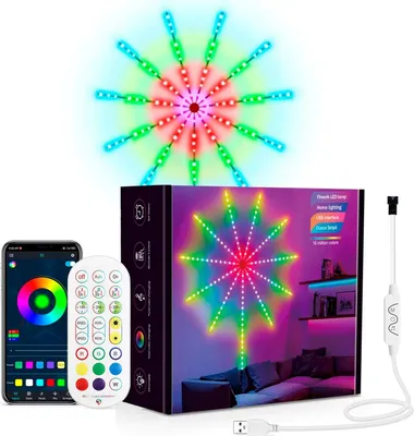 Produktbild von LED-Streifen Digital Spi RGBic Set mit Feuerwerkseffekt mit Steuerung über App oder Fernbedienung RGBIC
