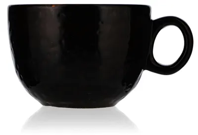 Produktbild von Porzellan Kaffeetasse Tasse Lattebecher mit Henkel Mattschwarz