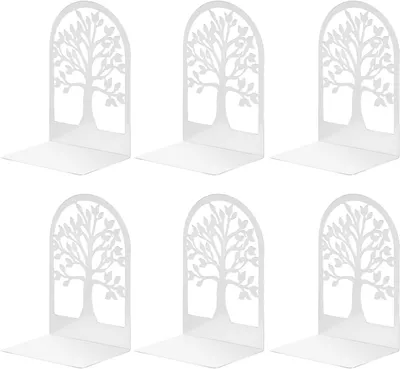 Imagen del producto de Soportes para libros de metal, juego de 3 pares, para estanterías, oficinas y escuelas