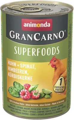Produktbild von animonda GranCarno 82435, Adult, jede Rasse, Huhn, Kürbis, Spinat, 400 g, Zuckerfrei, Ohne Soja