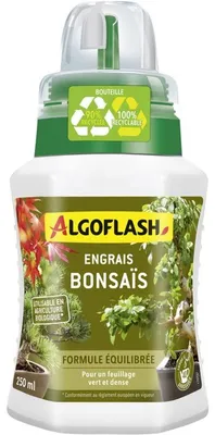 Produktbild von ALGOFLASH NATURASOL Flüssigdünger für Bonsai, 250 ml, ausgewogene Rezeptur für gesundes Wachstum und dichtes grünes Laub, für den ökologischen Landbau geeignet