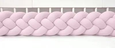 Produktbild von Bettschlange 4-strängig geflochten Velours 400 cm – Hellrosa | Bettumrandung Babybett Nestchen | Letino