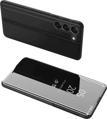 Produktbild von Klarsichthlle fr Samsung Galaxy S23+ Hlle mit Klappe Schwarz