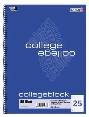 Produktbild von LANDR Collegeblock "college" DIN A4, liniert, 80 Blatt