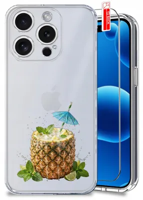 Produktbild von Hülle für das iPhone 16 Pro – Sommermotive, farbenfrohe, transparente Hülle + Displayschutzglas