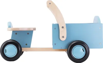 Produktbild von Bandits & Angels Lastenrad Laufrad Holz Little Rider Retro Blau ab 1 Jahr - Für Jungen - Aufsitz-Lastenrad aus Holz - Laufrad aus Holz Blau - Geräuscharme Räder - Babygeschenk