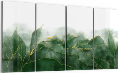 Produktbild von DEQORI Glasbild Echtglas 4x30x60 cm 'Grüner Wasserfarbverlauf' Wandbilder XXL groß