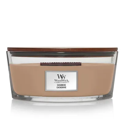 Image de Bougie parfumée WoodWick Cashmere avec mèche en bois 453,6 g