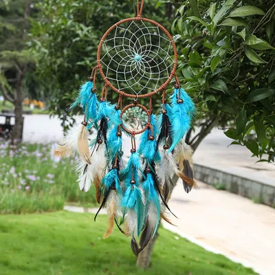 Immagine prodotto di Solidchoice - Acchiappasogni artigianali con piume e perline, ideali per la decorazione della parete
