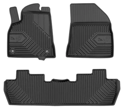 Produktbild von Gummi-Fußmatten Vorne + Tunnel für Peugeot 5008 I 2009-2017 (Minivan) – Schwarz, passgenau