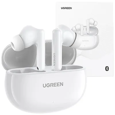 Produktbild von Ugreen Hitune T6 Kabellose Kopfhörer Mit Anschluss + Kabel Usb-A - Usb-C - Weiss