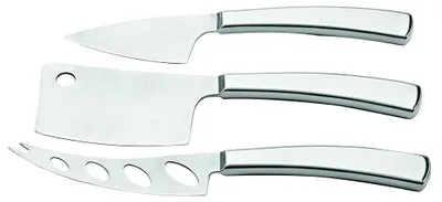 Käsemesser-Set 3 Stück Edelstahl Silber 21x10x10 cm