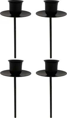 Produktbild von Kerzenhalter aus massivem Metall für Adventskranz - Adventskranzstecker - Kerzenhalter für Adventskranz - Kerzenteller für Adventskranz - Adventskerzenhalter Größe Ø 6 cm / H 16 cm / Stab