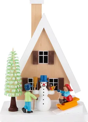 Produktbild von Rauchhaus mit Schneemann (18cm) von Richard Glässer