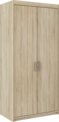 Produktbild von Tkmoebel 2-türiger Kleiderschrank Schrank LENA 2D laminierte Platte Breite 89,7cm,Sonoma-Eiche