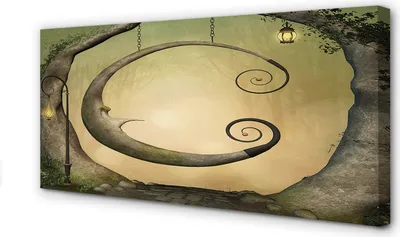 Produktbild von Leinwandbild 100x50 Wandkunst Lichter Waldbaum