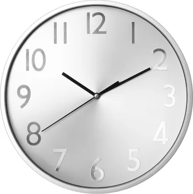 Immagine prodotto di Orologio rotondo, orologio da parete, orologio in argento, colore argento - Ø 30 cm