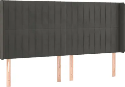 Produktbild von vidaXL Kopfteil mit Ohren Dunkelgrau 183x16x118/128 cm Samt