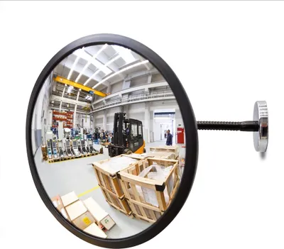 Produktbild von PROREGAL Beobachtungsspiegel aus Acrylglas mit Magnethalterung zur Befestigung an Stahlflächen | Spiegel-Ø 60cm | Beobachtungsabstand 7m | Starke Weitwinkelwirkung