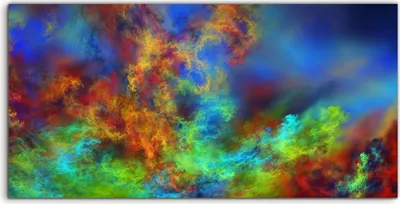 Produktbild von Coloray Acrylbild 140x70  Wandbild Acrylbilder Abstrakte blaue grüne und rote Wolken