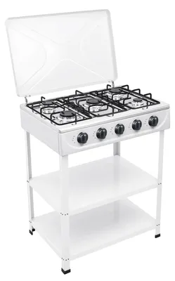 Obrázok produktu pre Plynový sporák, voľne stojaci, 5 horákov, manuálne zapaľovanie, BIELY