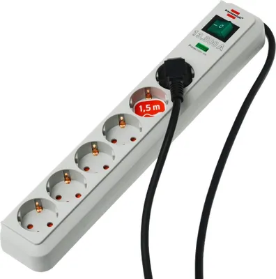 Produktbild von Brennenstuhl Eco-Line 13.500A Überspannungsschutz-Steckdosenleiste 6-fach lichtgrau 1,5m H05VV-F 3G1,5, 1159750015