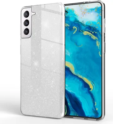 Produktbild von NALIA Robuste Glitzerhülle für Samsung Galaxy S22 Plus, Glänzende Glitzer Hybrid Schutzhülle Verstärkte Silikonhülle Silber