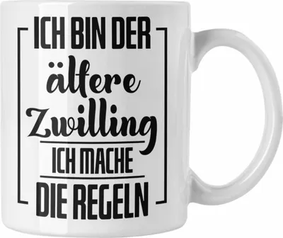 Produktbild von Trendation - Lustige Tasse für ältere Zwillinge Lustiges Geschenk mit Spruch (Weiß)